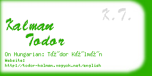 kalman todor business card